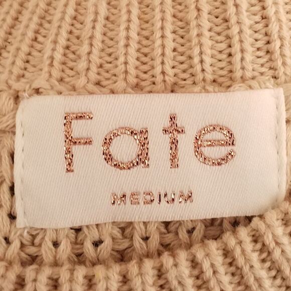 Fate Sweater | Medium | Beige Knit with Boho Balloon Sleeves - Picture 4 of 6